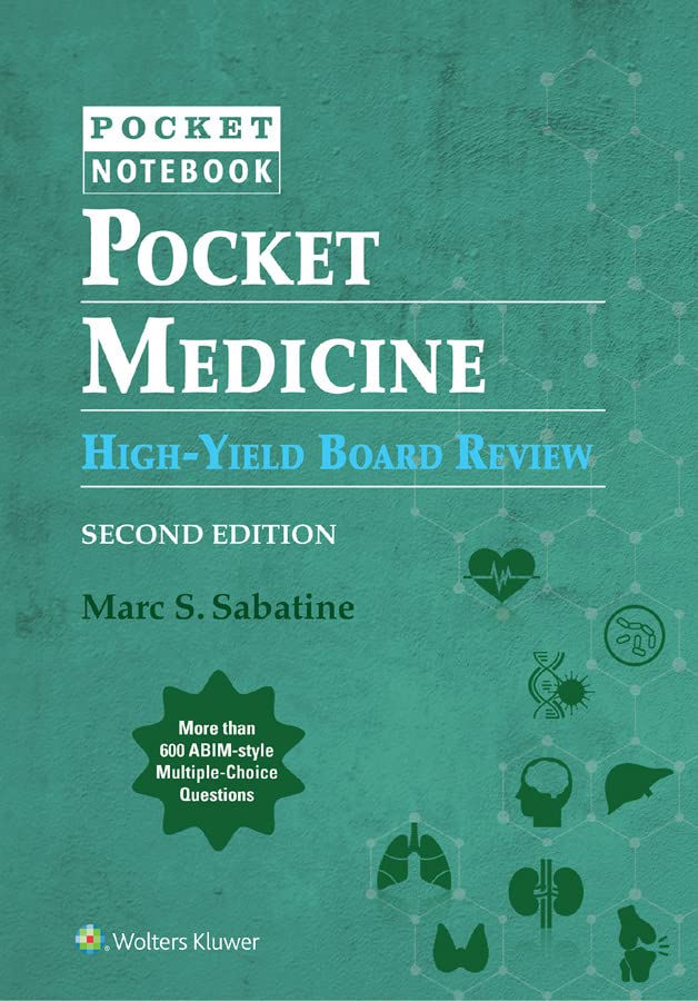 Download Book Pocket Medicine High Yield Board Review, 2nd Edition, MARC SABATINE, 1975209818, B0C4R57GH4, 9781975209810, 9781975209834, 978-1975209810, 978-1975209834
